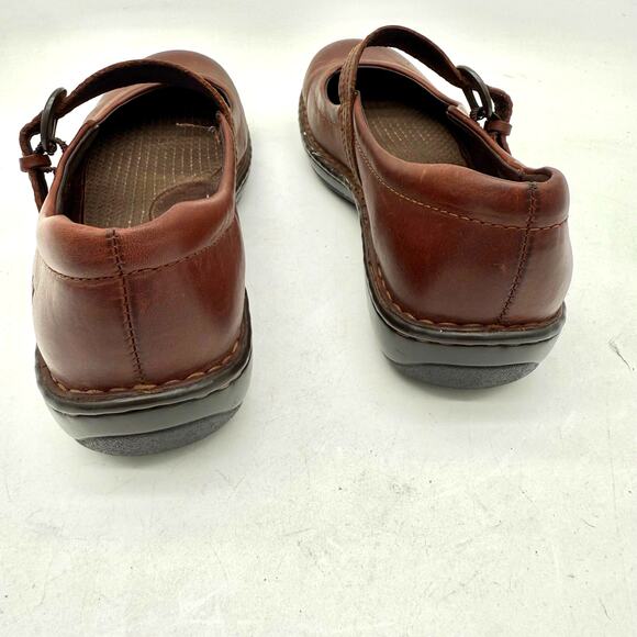 Born Brown Leather Mary Jane Comfort Clogs Women’s Size 10 - Picture 6 of 8